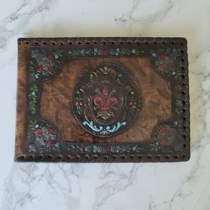 Italian Hand Tooled Scrap Book Photo Album Leather